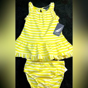 Baby Girl NAUTICAL yellow and white Set | 3-6 months